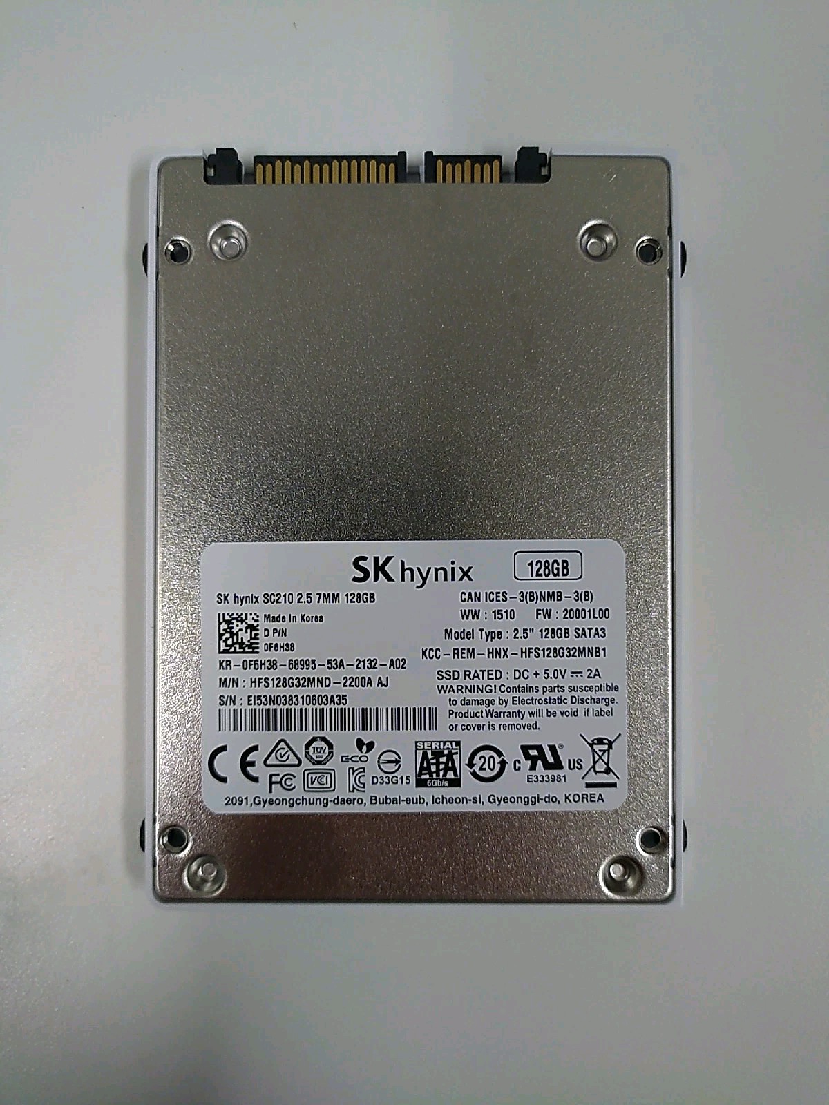 SK hynix - SC210 HFS128G32MND-2200A - 128GB - 2.5 - 7MM - Solid State Hard Drive
