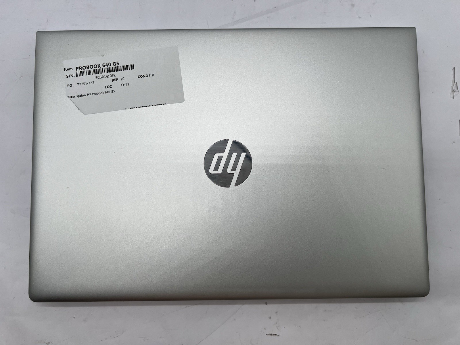 HP ProBook 640 G5, i5-8265U CPU, @ 1.60GHz, 8GB RAM, 256GB NVMe-No OS/Charger