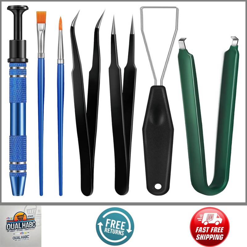 9pcs Keyboard Lube Kit Switch Puller Keycap Remover Tweezers Brush Tools Set