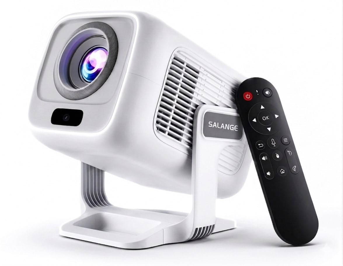 Smart Mini Projector WiFi Bluetooth, Auto Focus/Keystone, Native 1080P, White