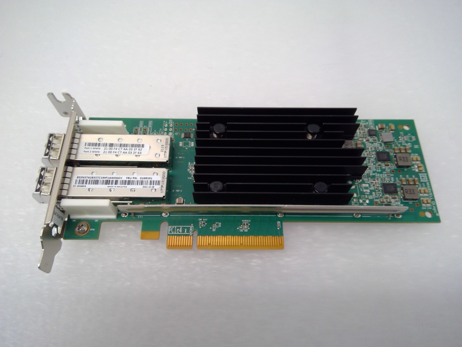 Lenovo IBM 01KR591 QLogic QLE2772 Dual Port FC HBA 32Gb Low Bracket w/ 2x SFPs