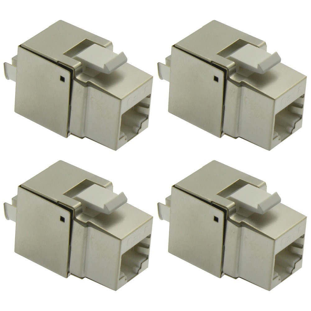 4 Pcs Cat6 RJ45 Ethernet LAN Network Shielded Keystone Jack 110 Punch Down 8P8C