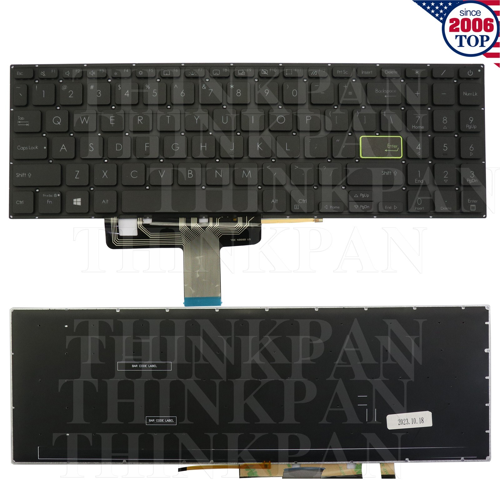 US Backlit Keyboard for Asus VivoBook E510 E510MA L510M L510MA-WB04 S533 S533FA