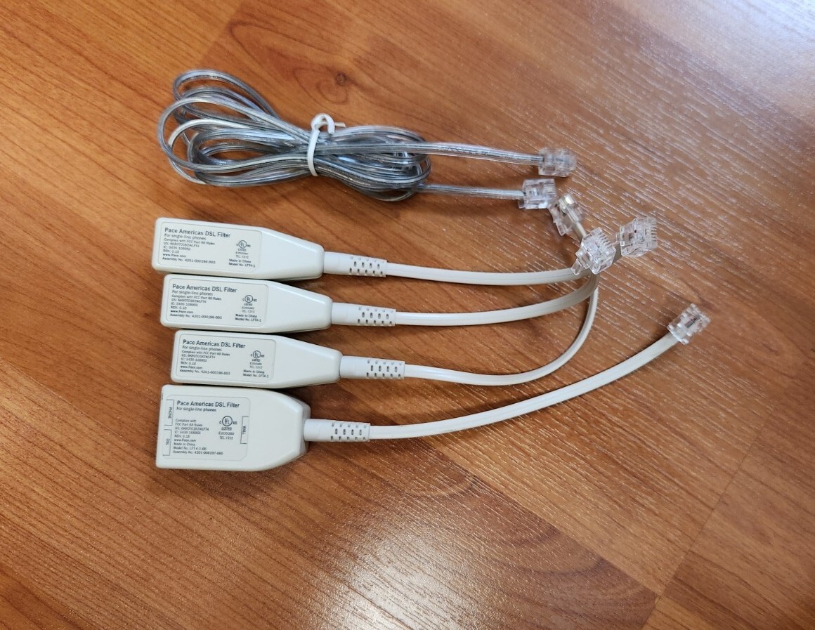 Pace Americas Phone DSL filters three LFT4-1 and one LFT4-1-GB, lot of 4 total