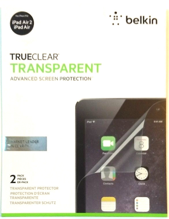 Belkin TrueClear Transparent Screen Protector for iPad Air 2 (2 pack) F7N262BT