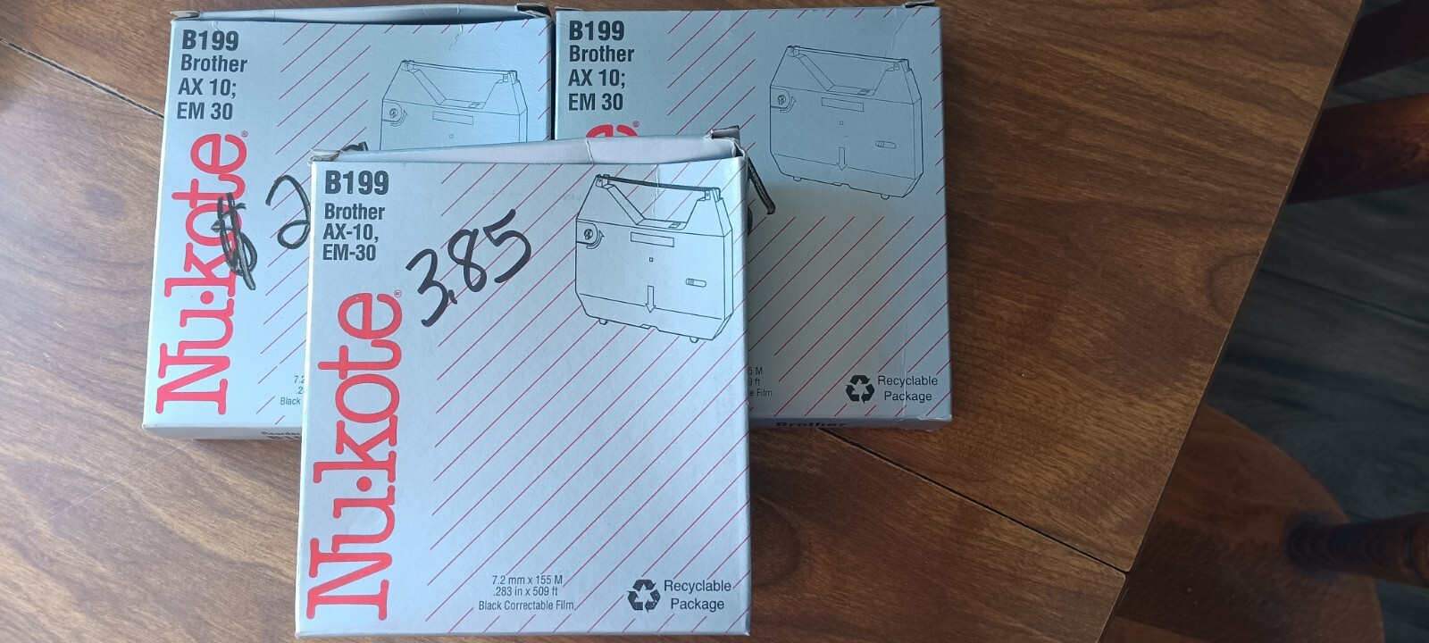 Lot Of 3 Nu-Kote Brother B199 AX-10 EM-30 Printer Ribbon