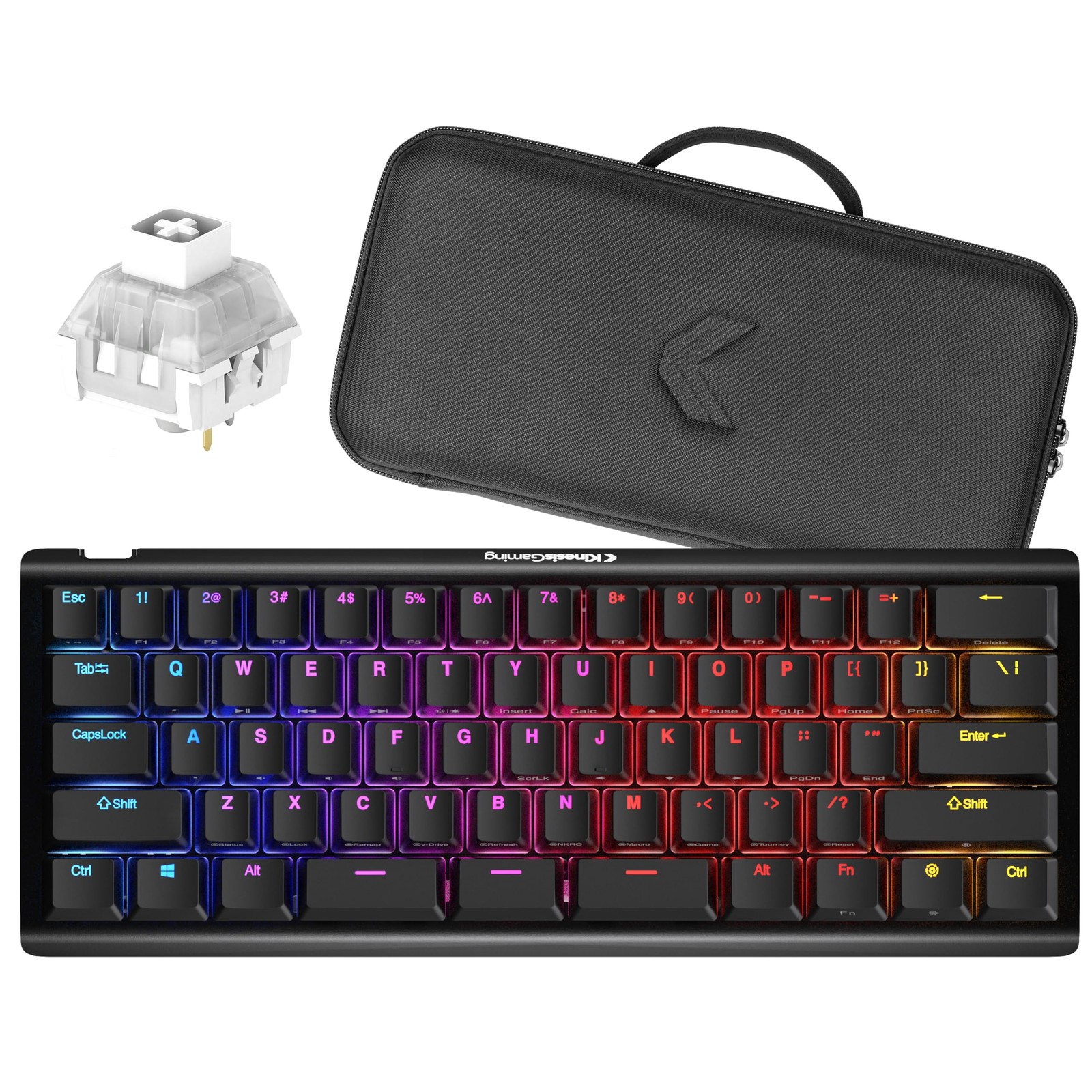 KINESIS Gaming TKO Mechanical Keyboard | Clicky White Switches | 60% Layout |...