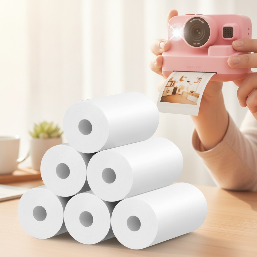 6 Rolls Biodegradable Instant Camera Print Paper for Kids - HD Quality