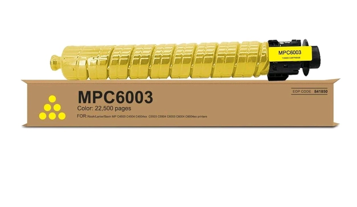 For RICHO MP C6003 841850 Yellow Toner Cartridge New  in Box, Savin, Lanier