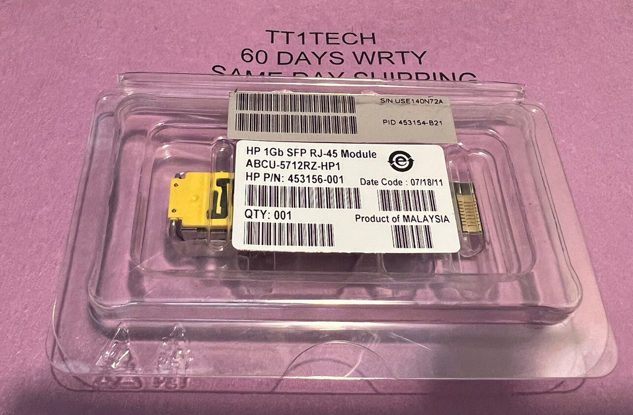 NEW Genuine HP BLc VC 1Gb SFP RJ-45 Module 453156-001 453578-001 453154-B21