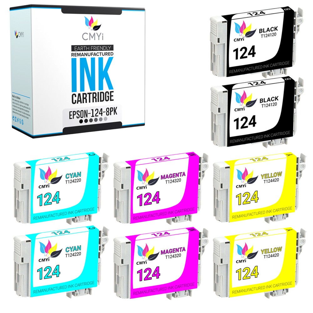 8PK CMYi Replacement 124 Multipack Ink for Epson Stylus NX420 NX430 NX125 NX127