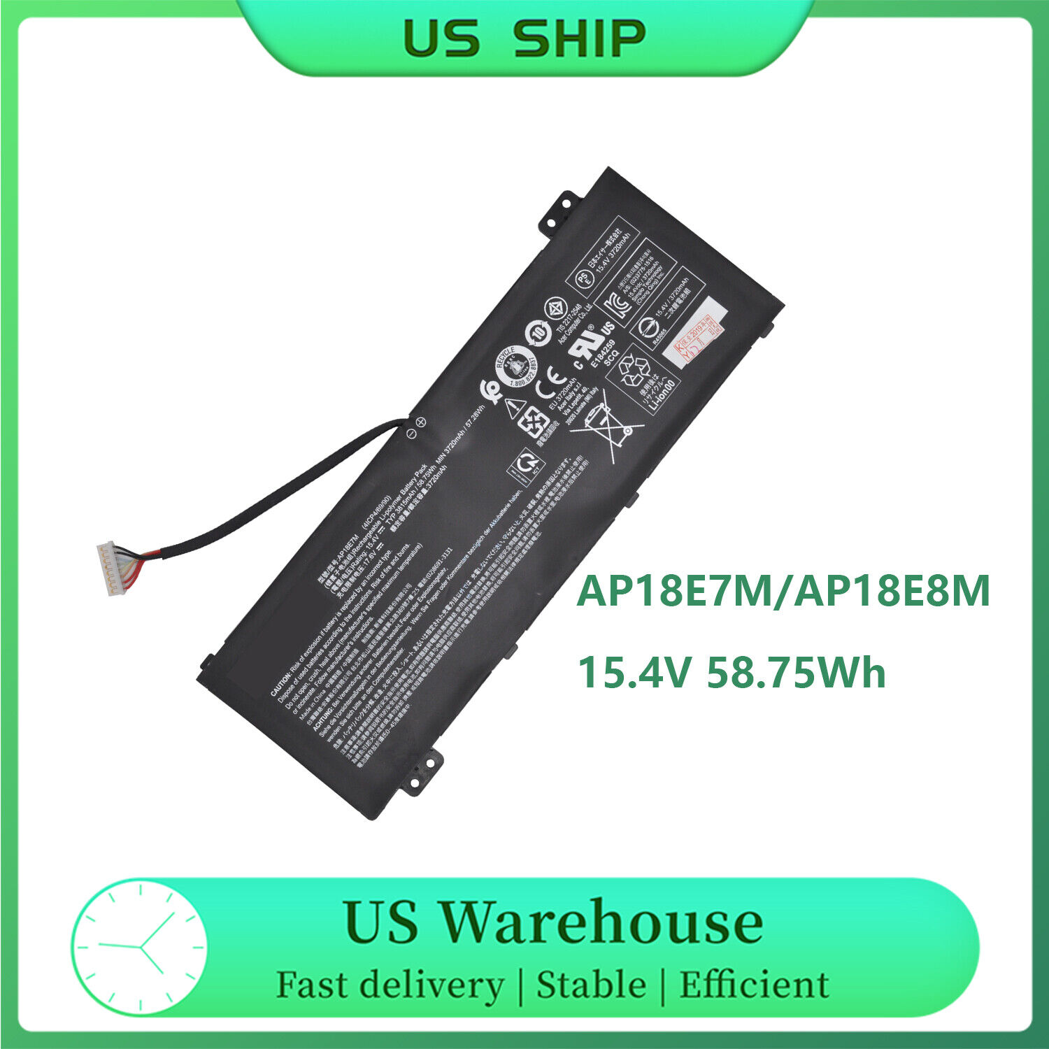 Genuine AP18E7M AP18E8M Battery For Acer Nitro 5 AN515-54 AN517-51 AN515-55 USA