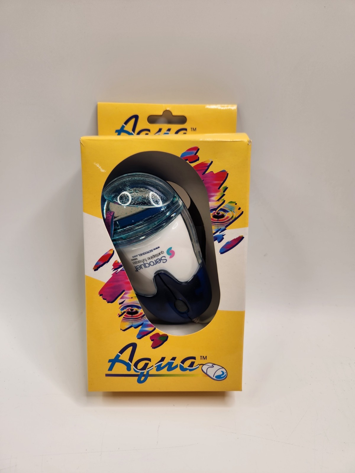 Vintage Seroquel Aqua Computer Mouse PS2  Rollerball Liquid Filled Drug Promo