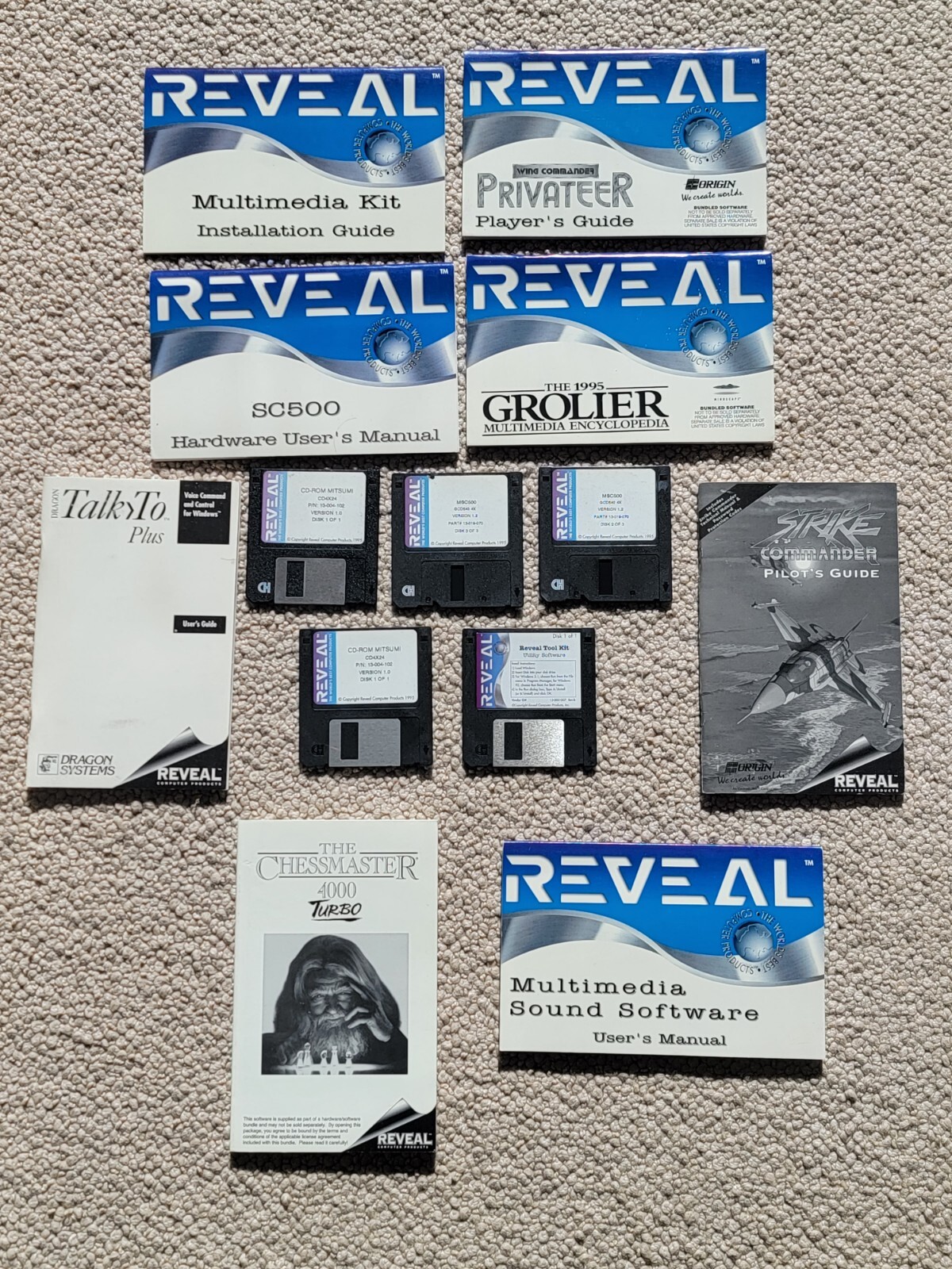 Vintage REVEAL User & Player & Game Guides/Manuals and Floppy Disks Lot of 13