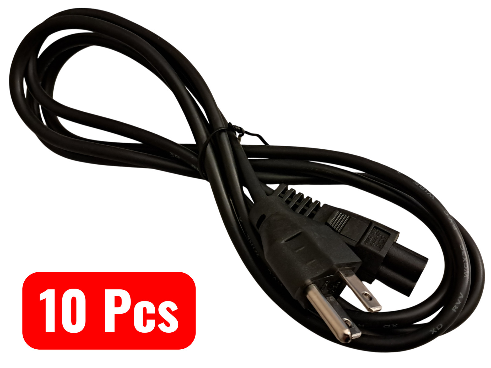 Lot of 10-100pcs 6ft PC 3-Prong Mickey Mouse AC Power Cord for Laptop PC Printer