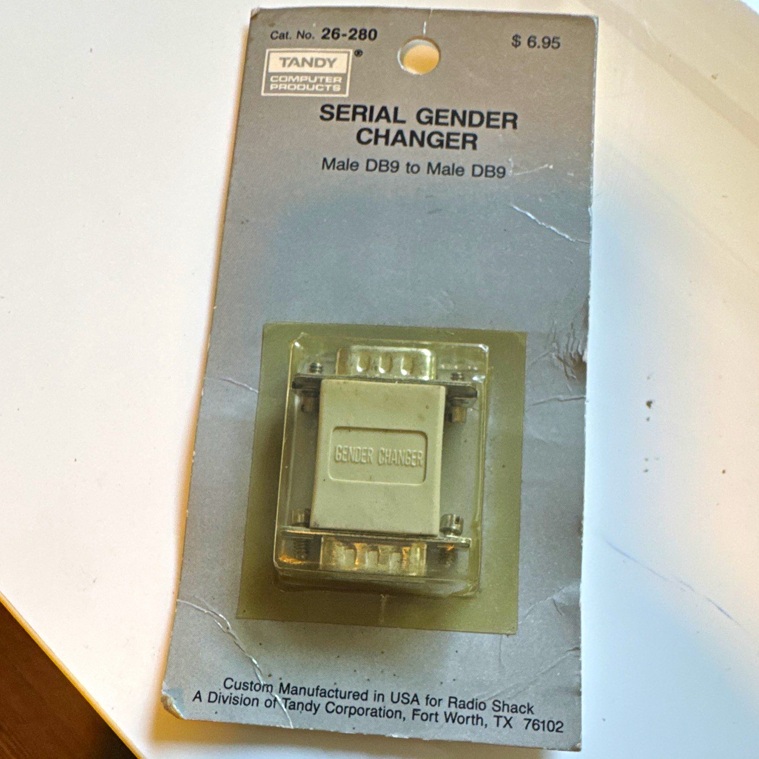Tandy DB9 Male to DB9 Male Serial Gender Changer Adapter Gray 26-280