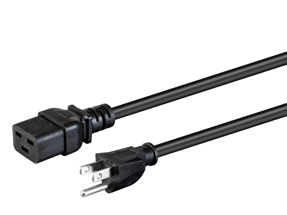 Monoprice Heavy Duty Computer Power Cord 15ft, Black NEMA 5-15P to IEC 60320 C19