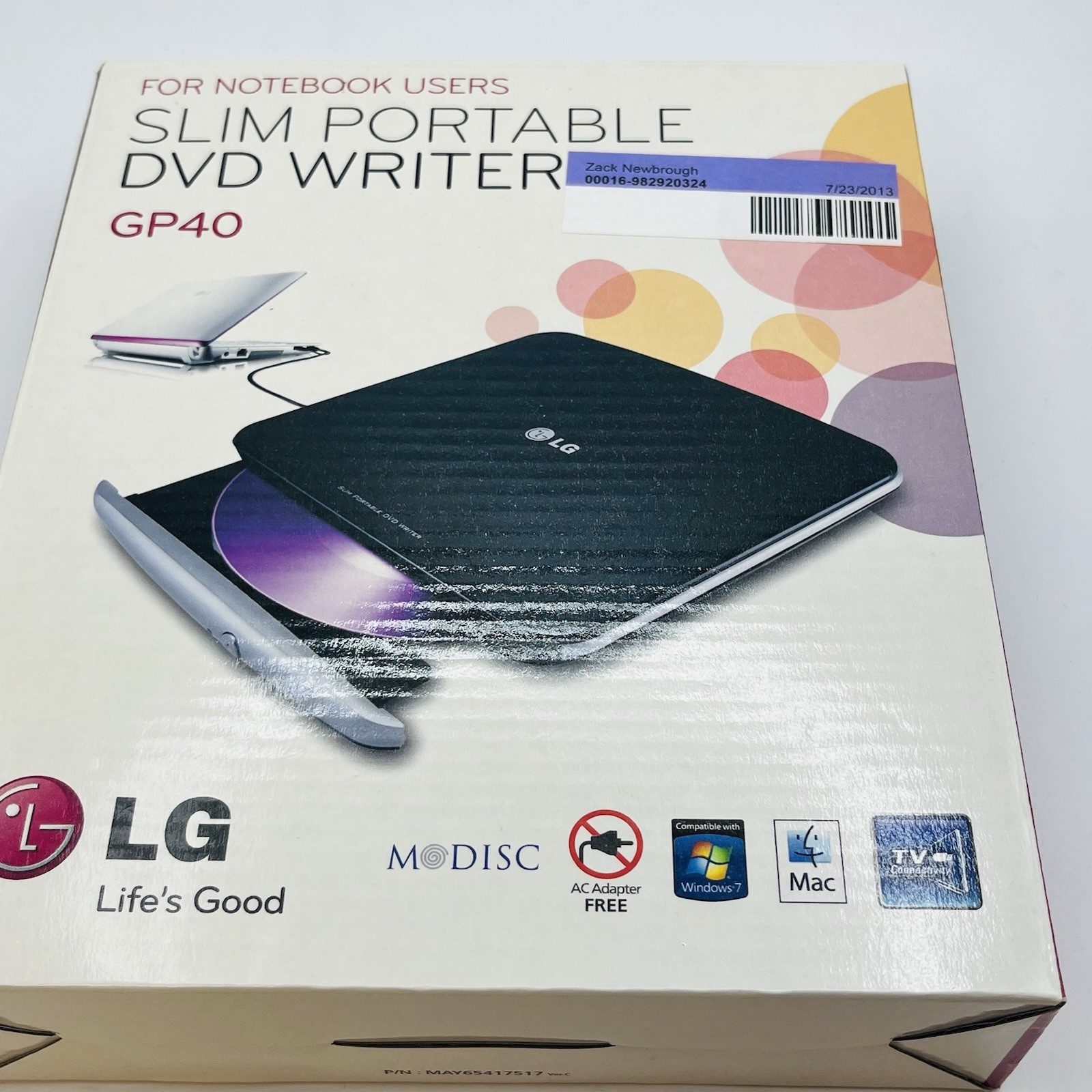 LG Slim Portable DVD Writer GP40