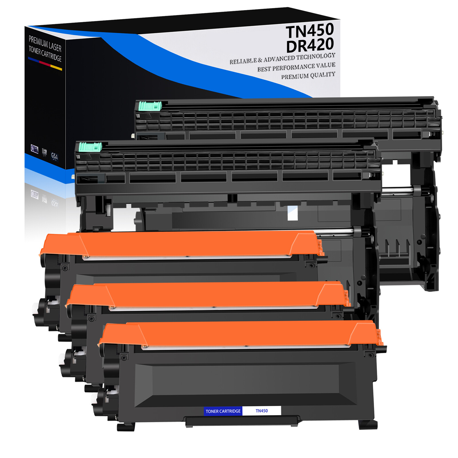 3PK TN450 Toner + 2PK DR420 Drum For Brother HL-2240 2270DW HL-2280DW MFC-7360N