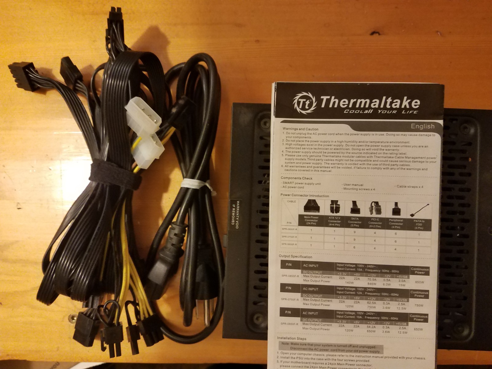 Thermaltake SPR-0750F-R SMART PRORGB 750W Power Supply 110/240V
