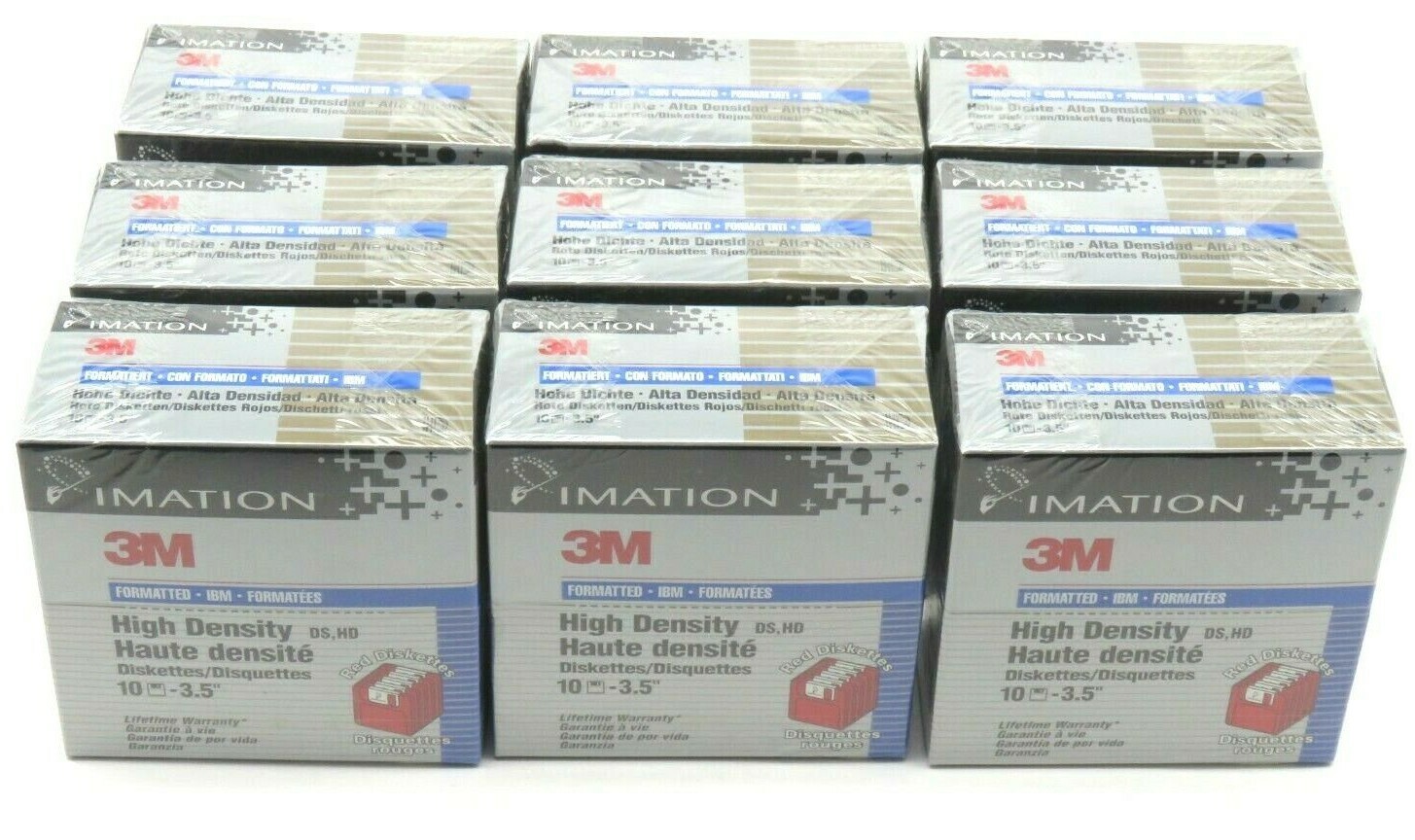 3.5" Floppy Disks Lot 90pc IBM Formatted 1.44MB 2HD New Sealed Diskettes