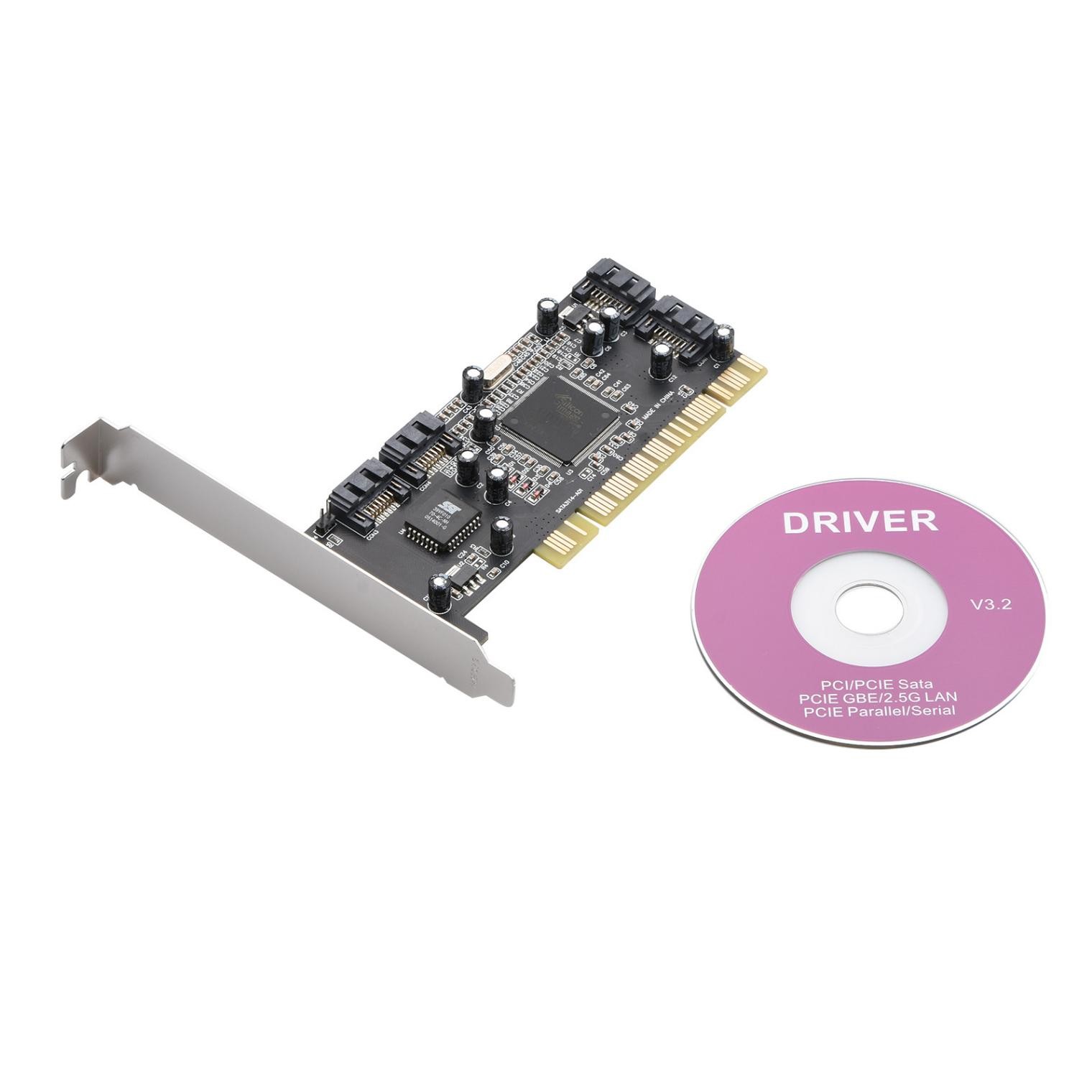 New 4 Port SATA PCI Expansion Card PCI To SATA Adapter Card RAID 5