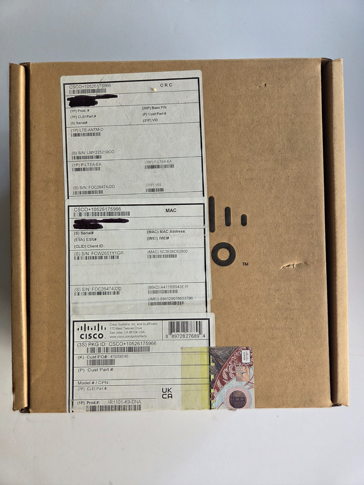 Cisco IR1101-K9 Industrial Integrated Services Router – Rugged Factory Sealed ⚡