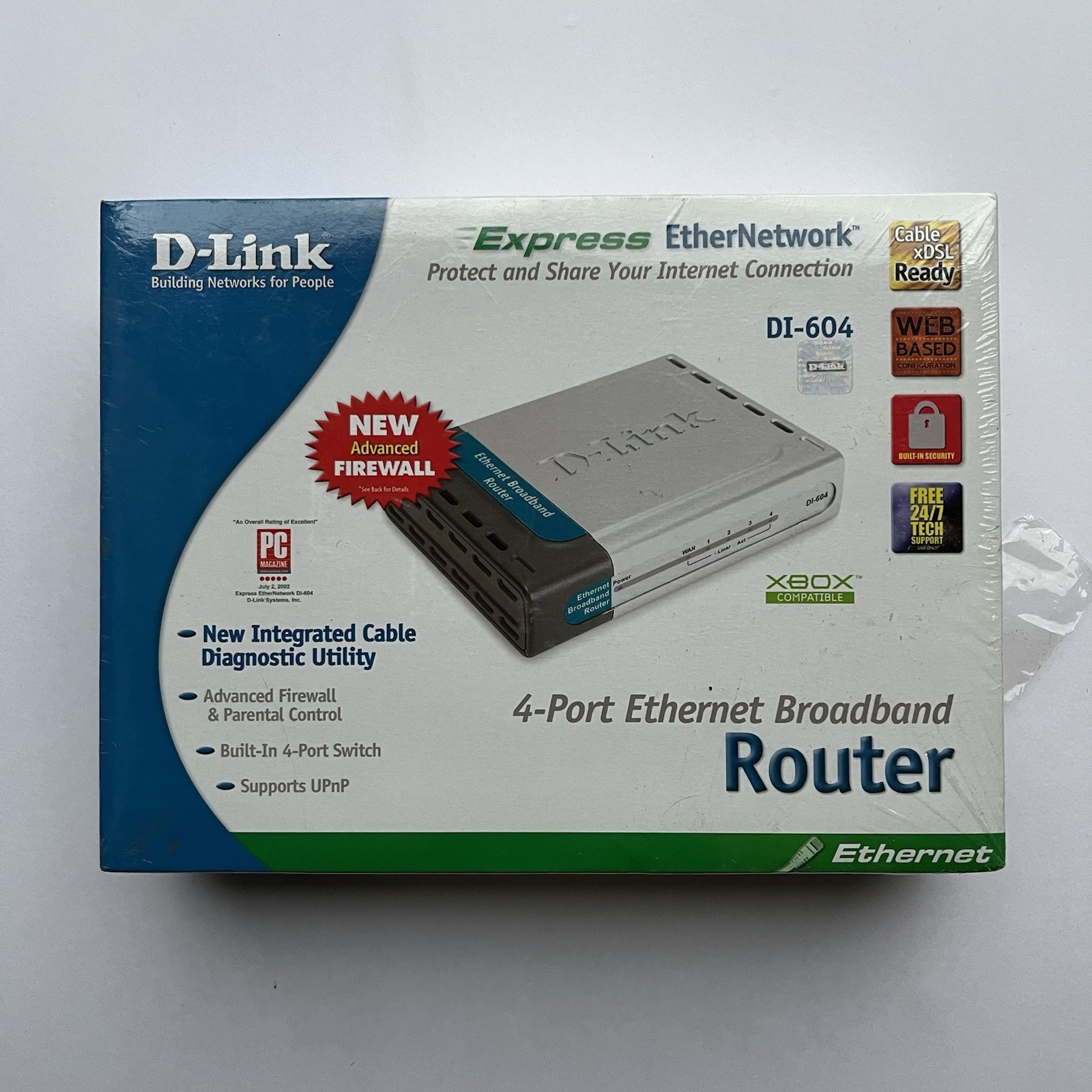 New Sealed D-Link 4-Port Ethernet Broadband Router DI-604 - Express EtherNetwork