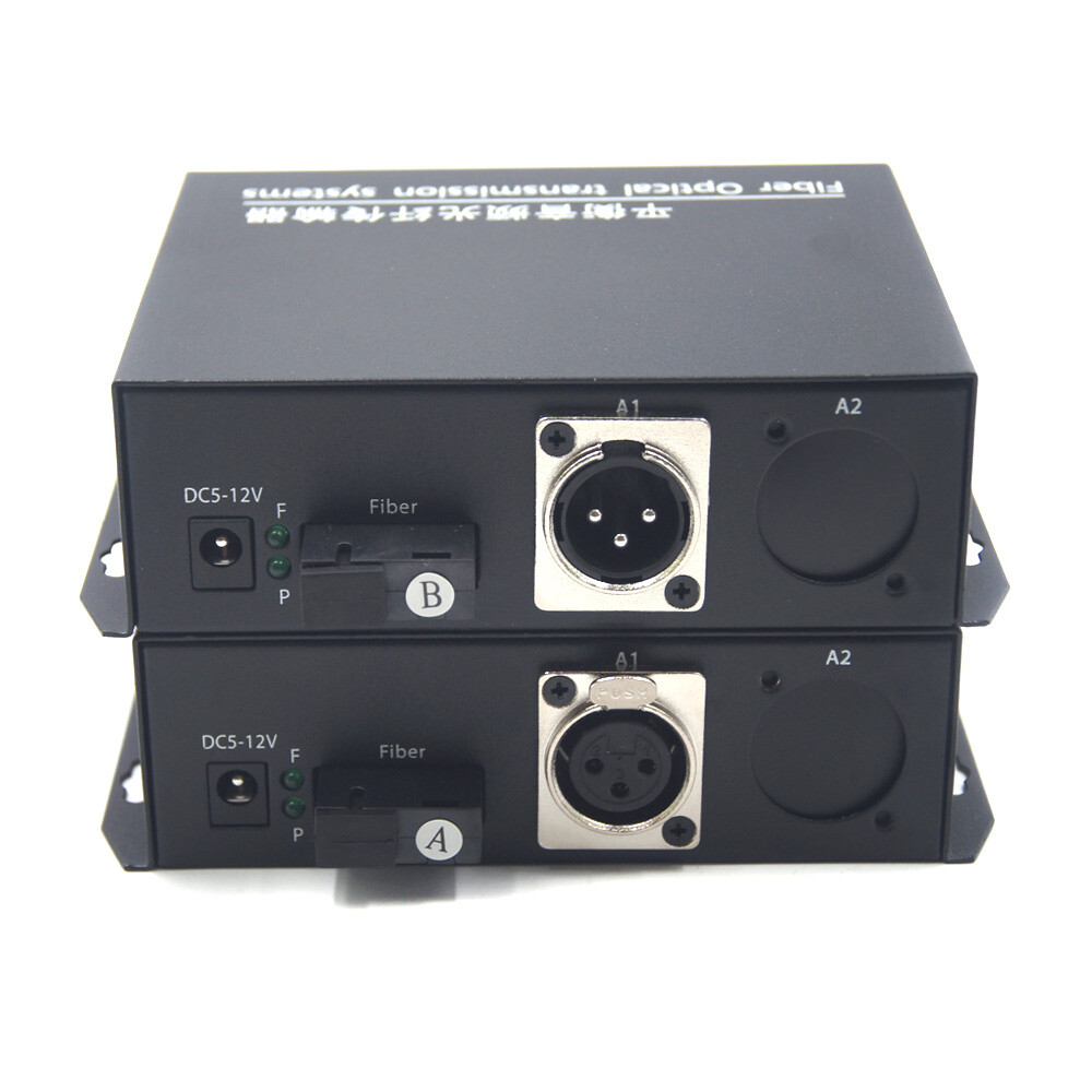 XLR Audio Over Fiber Extender,Balanced Audio to Fiber 20Km for Churches Studio