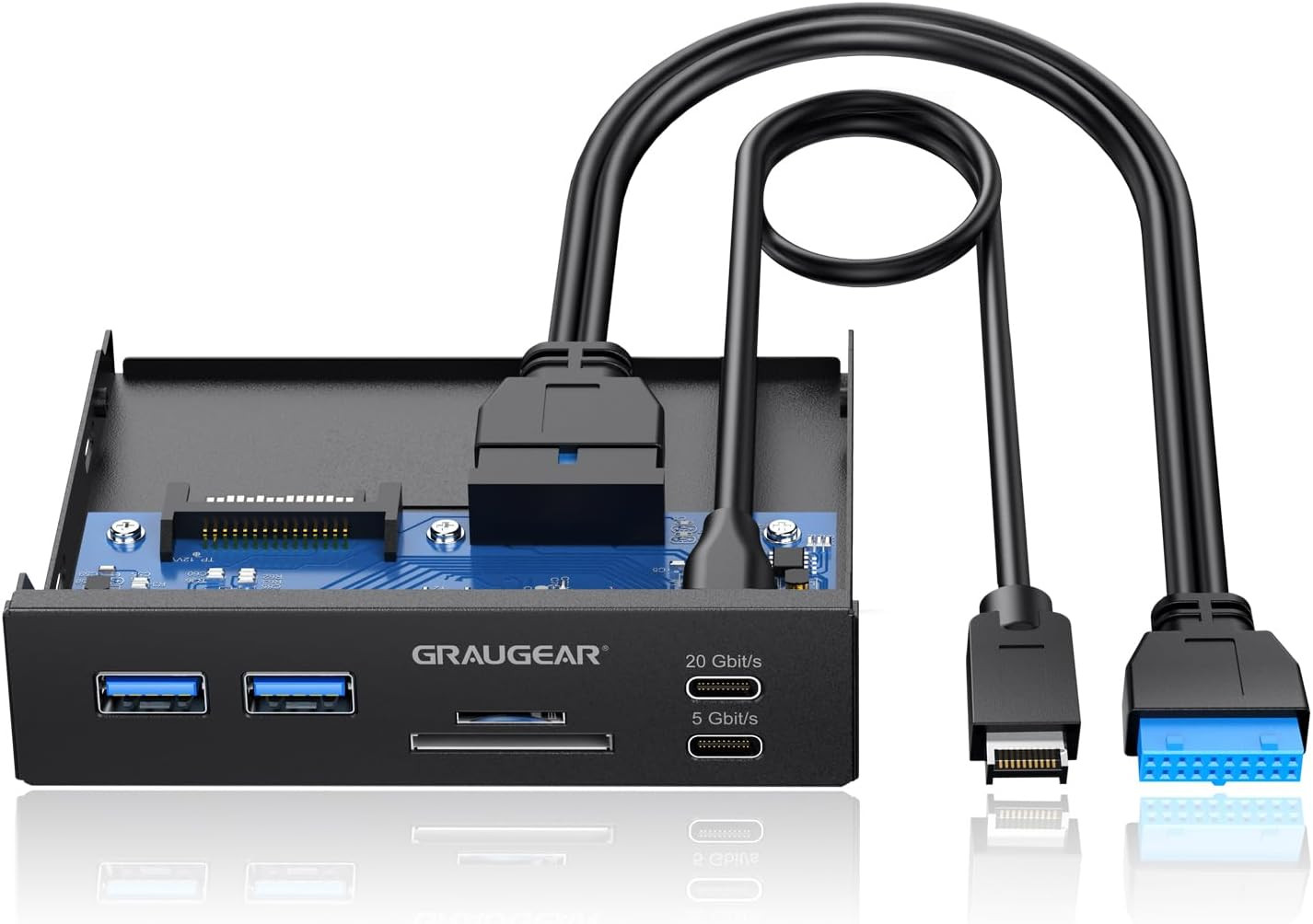 3.5 Inch Front Panel USB C Hub, Sd/Microsd Internal Card Reader, 20Gbps USB 3.2