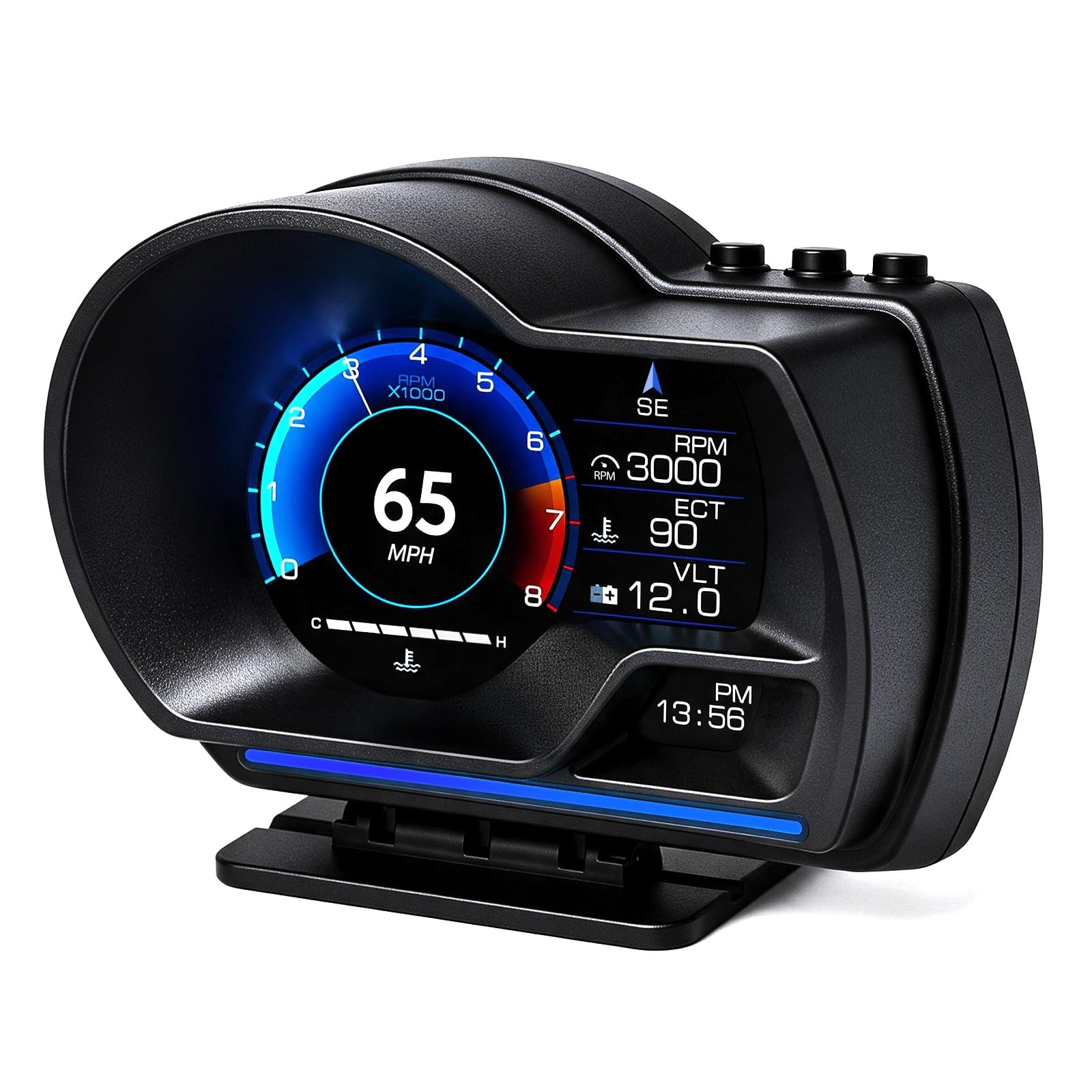 OBD2 GPS Car HUD, 3.5-Inch Digital Speedometer Gauge
