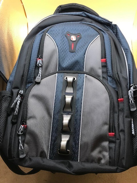 Wenger Swiss+Gear  Backpack Black+ Grey Padded Back Shock Absorbing Straps
