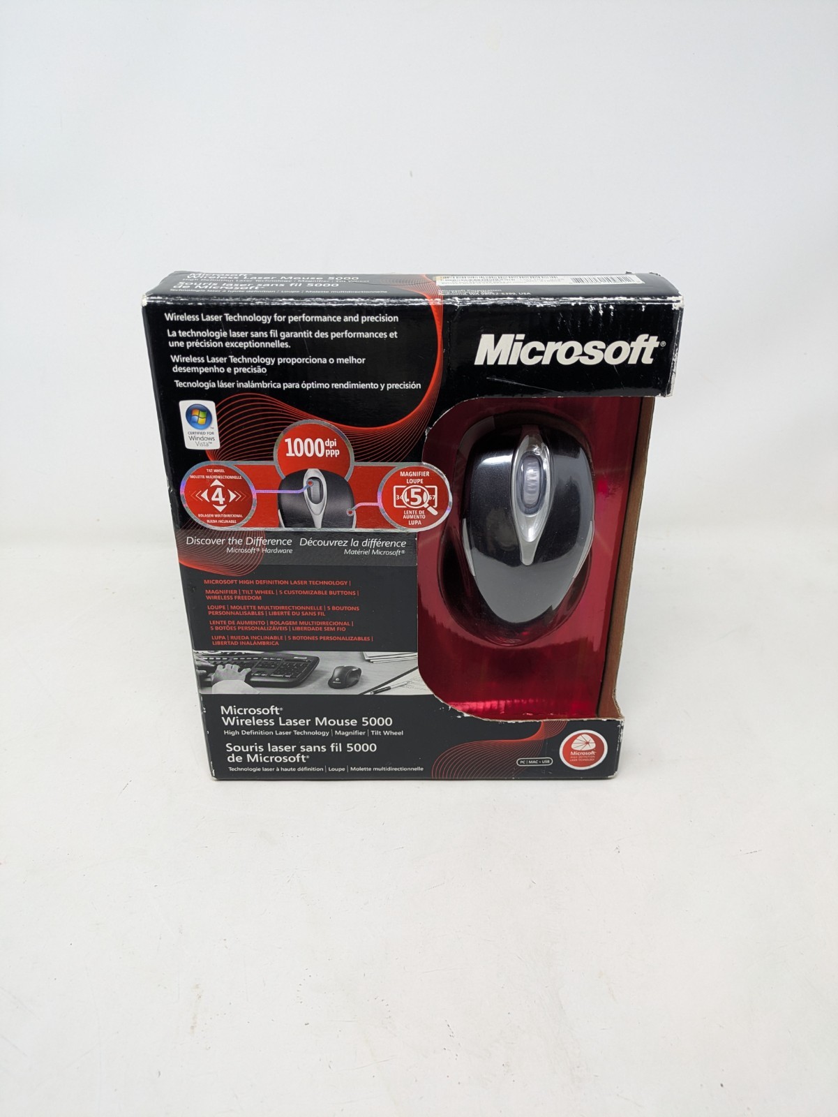 Microsoft Wireless Laser Mouse 5000 - Metallic Black