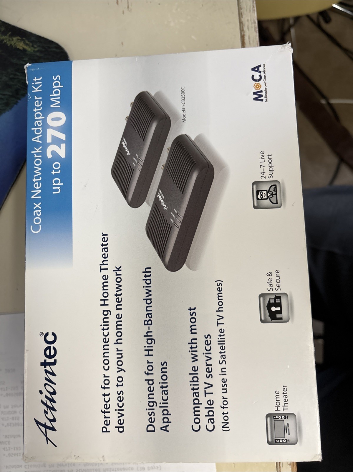 Actiontec Ethernet Over Coax Network Adapter Kit Up To 270 Mbps