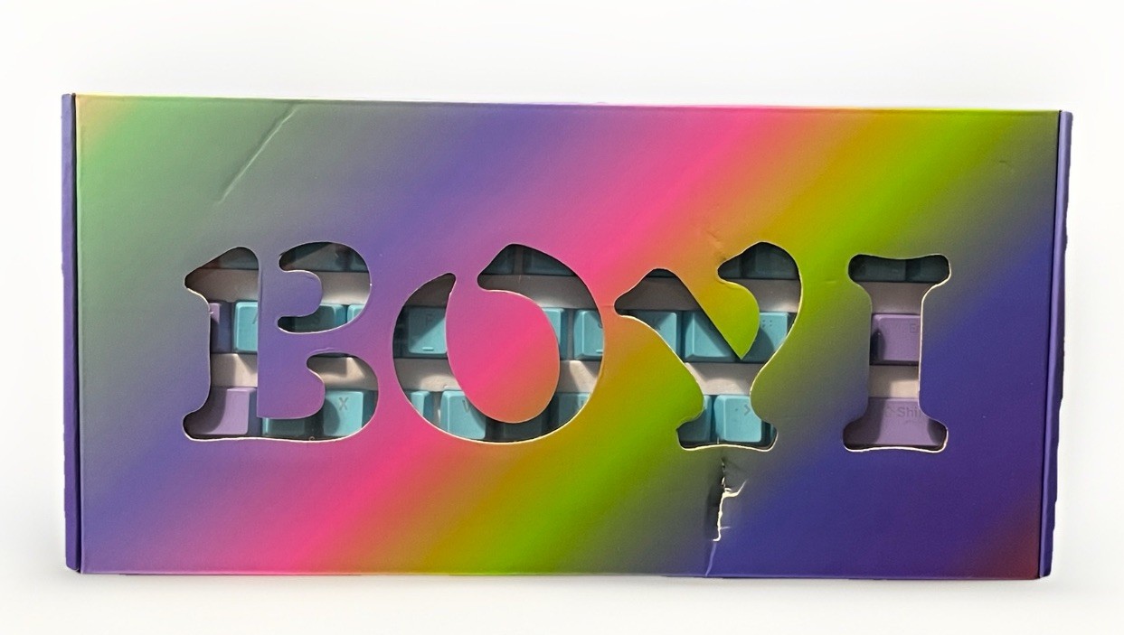 BOYI Joker Shine Through Keyboard Keycaps Purple Teal Open Box New RGB