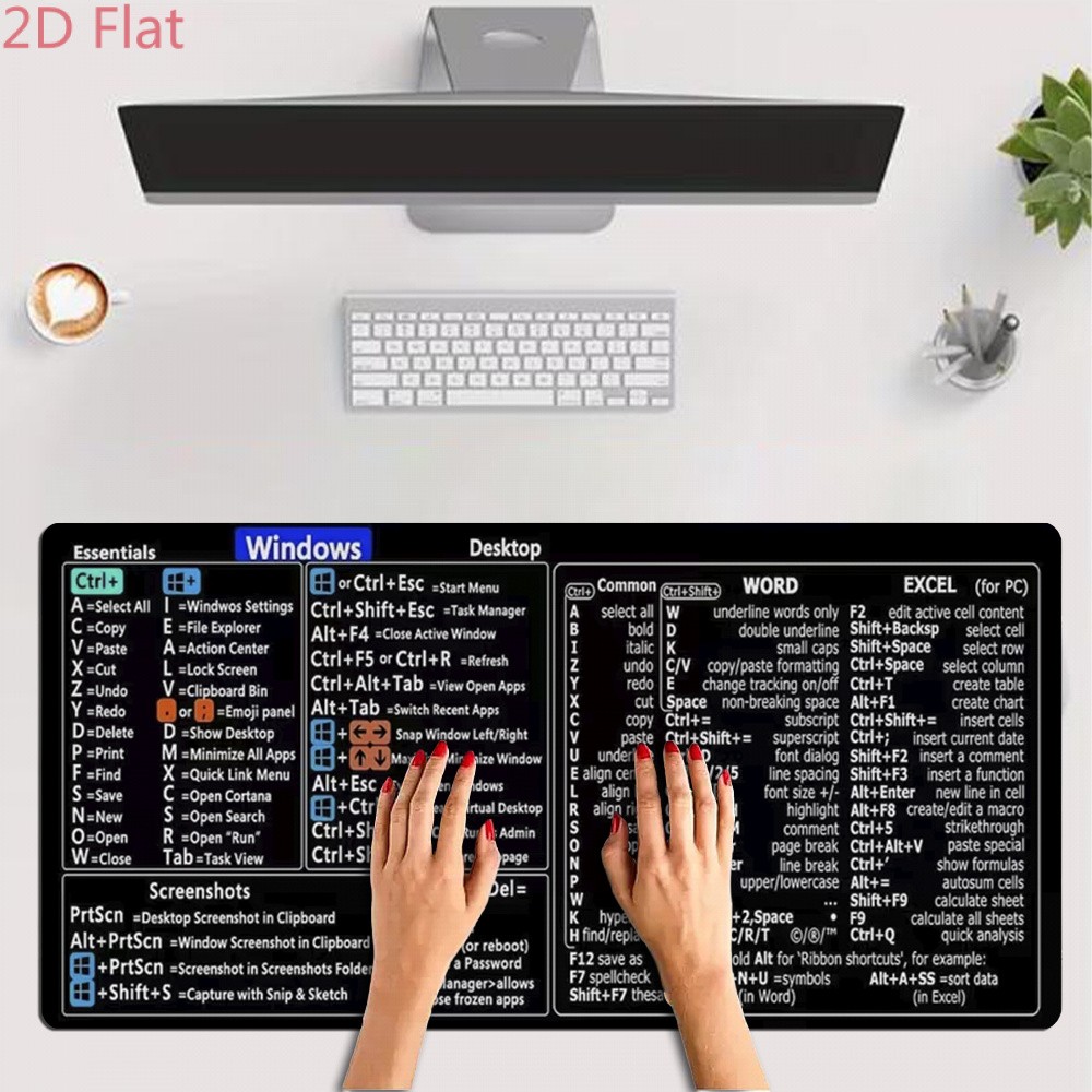 2D Flat Mouse Pad Desk Mat Computer Mat Extended Large Gaming Mouse Pad, Deskt