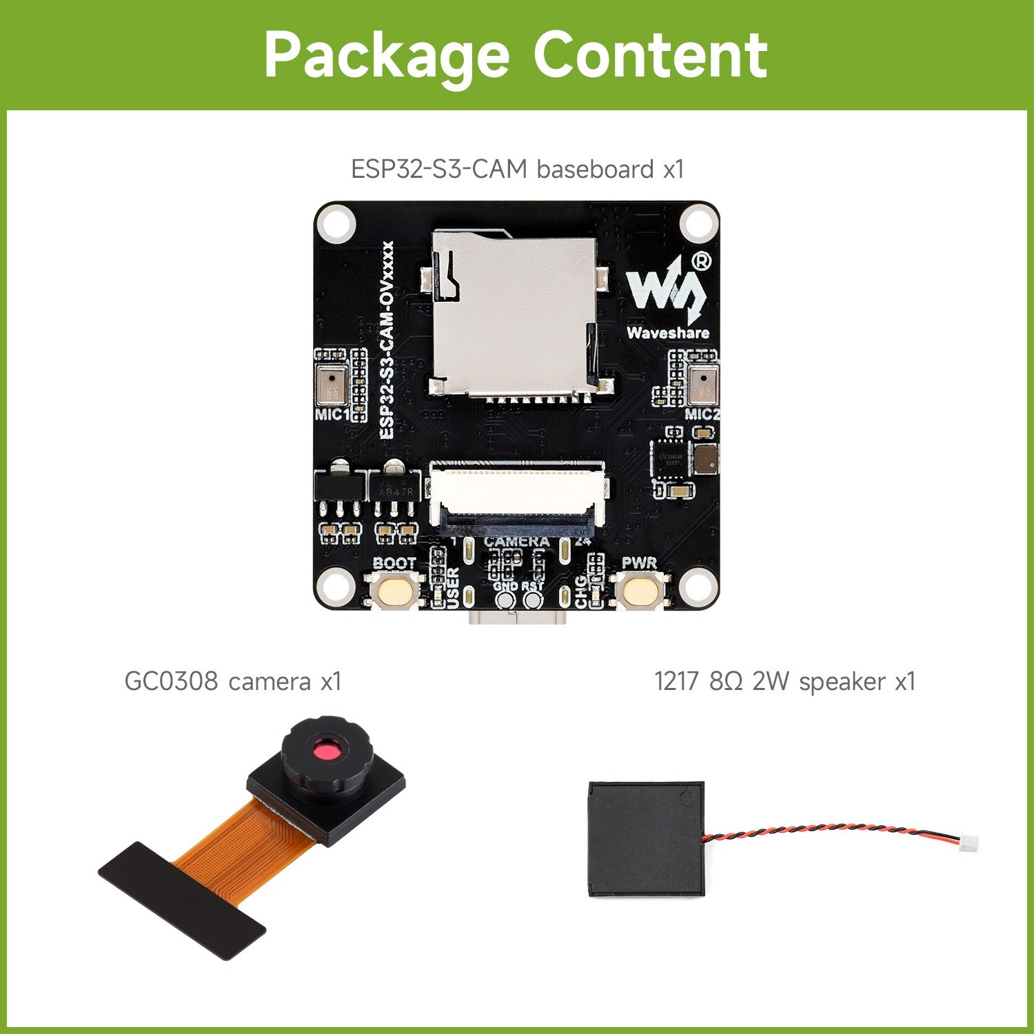 Waveshare ESP32-S3 AIoT Camera Development Board, Audio Input And Output Module