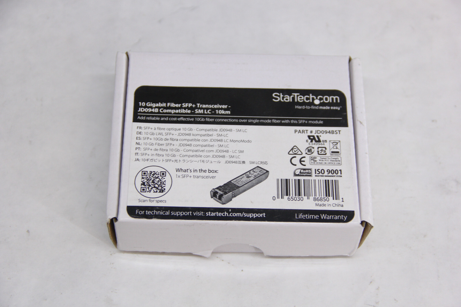StarTech 10 Gigabit Fiber SFP+ Tranceiver JD094BST BRAND NEW UNUSED