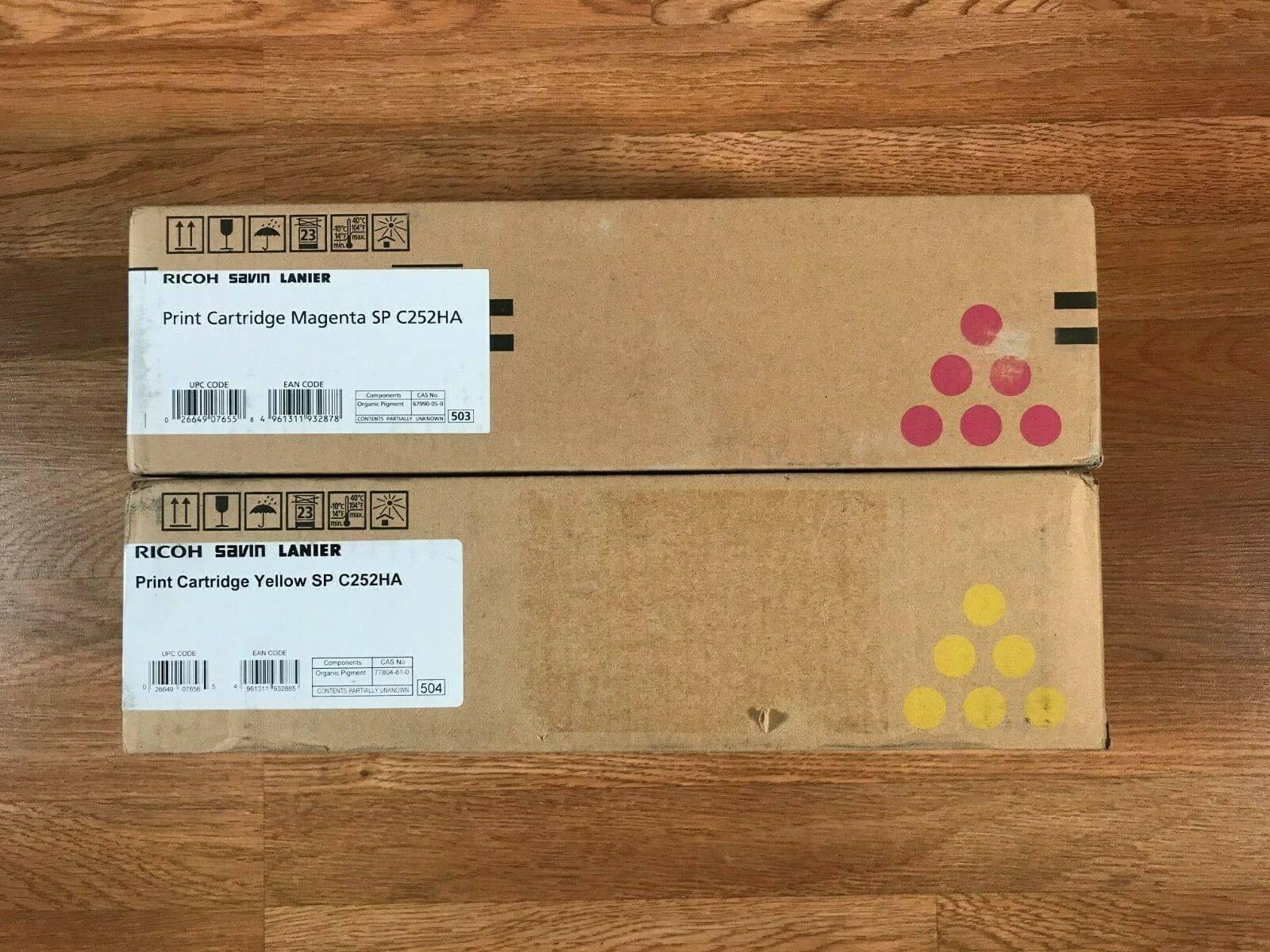 2 Ricoh SP C252HA MY Print Cartridge Set EDP: 407655 & 407656 Same Day Ship
