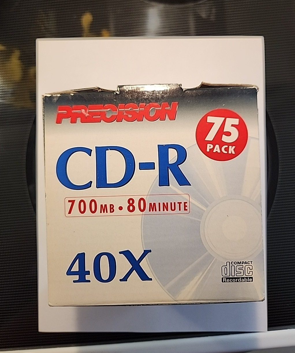 Precision CD-R 75 Pack 700MB 80-Minute 40x Blank Recordable Compact Discs NEW
