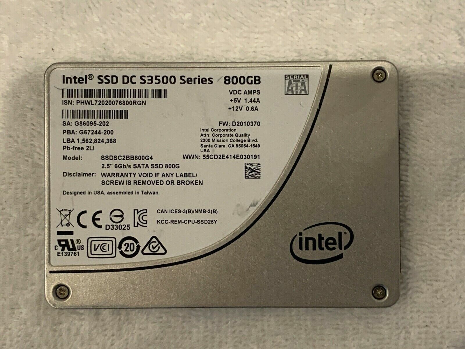 Intel SSD DC S3500 2.5\