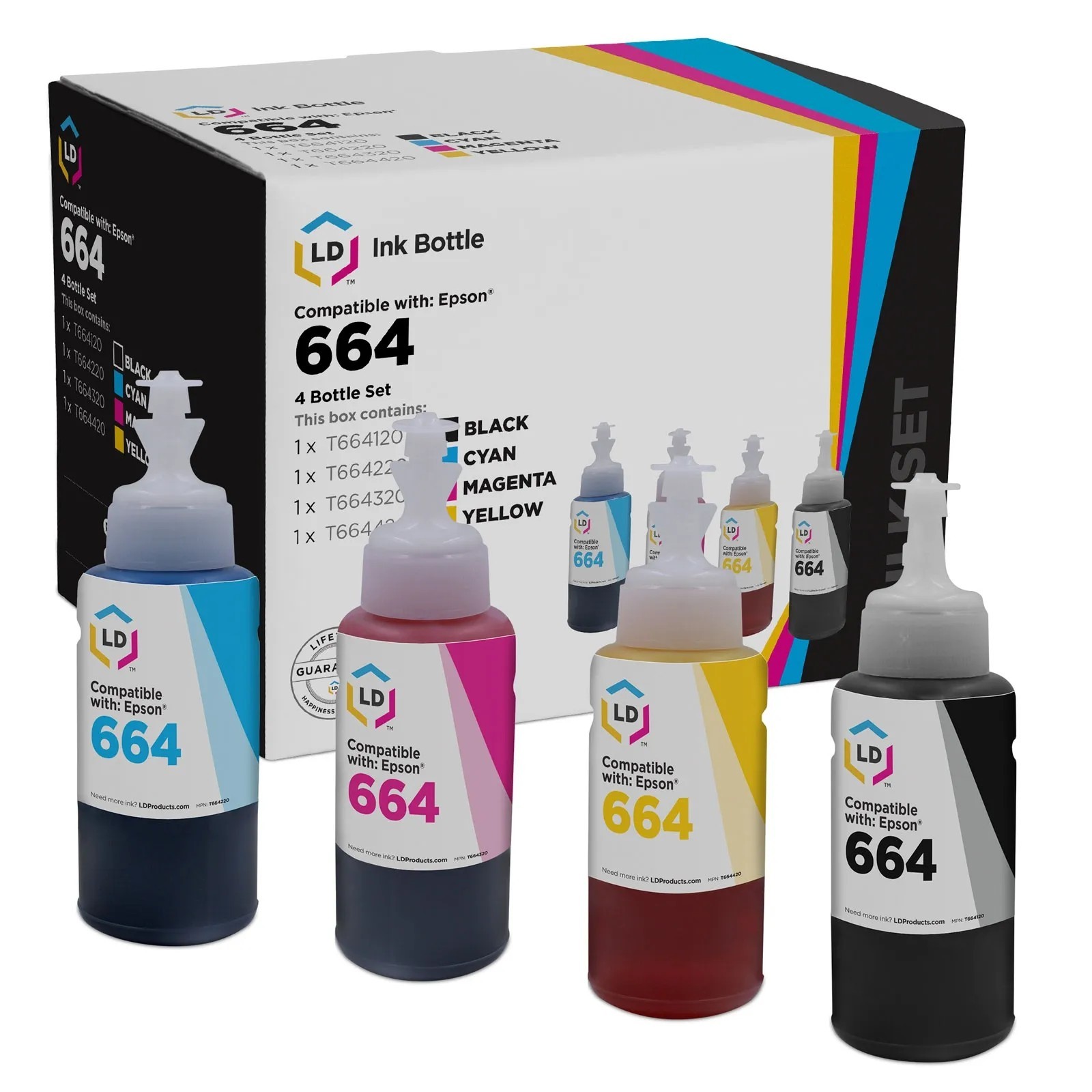 LD Compatible Epson 664 Black & Color Ink Set for ET 2500, 2550 & ET 16500, 4500