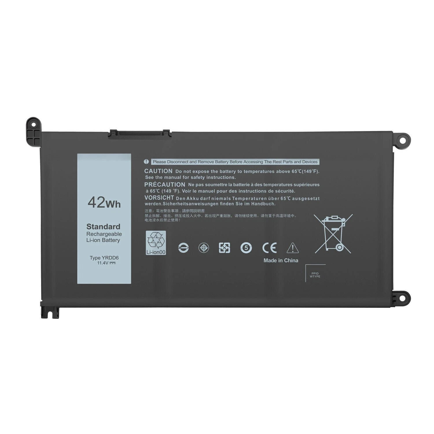 42Wh 11.4V YRDD6 Battery For Dell Inspiron 3493 3582 3583 3584 3593 3793 5480