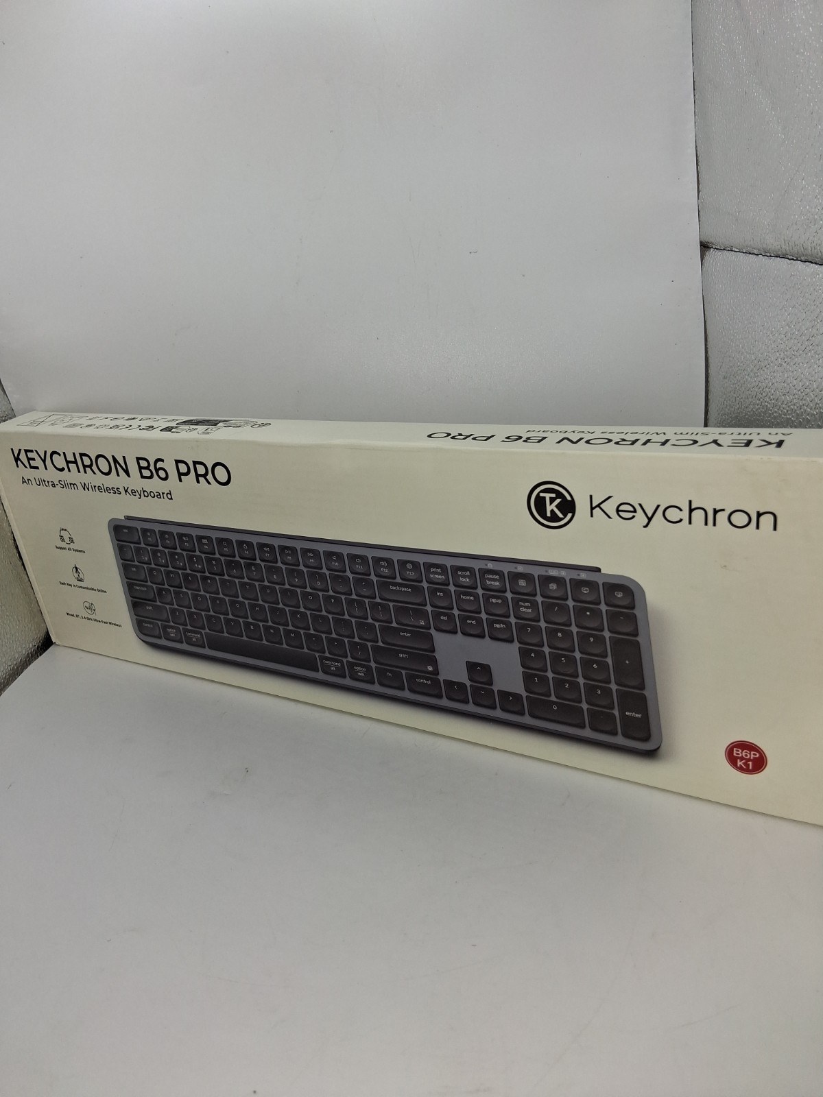 Keychron B6 Pro Wireless Keyboard – Space Gray – Ultra-Slim 2.4G – Full Size Lay