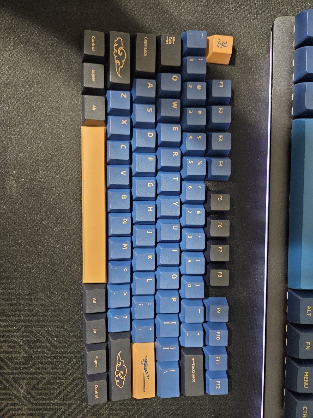 Blue Samurai PBT Keycaps Cherry Profile