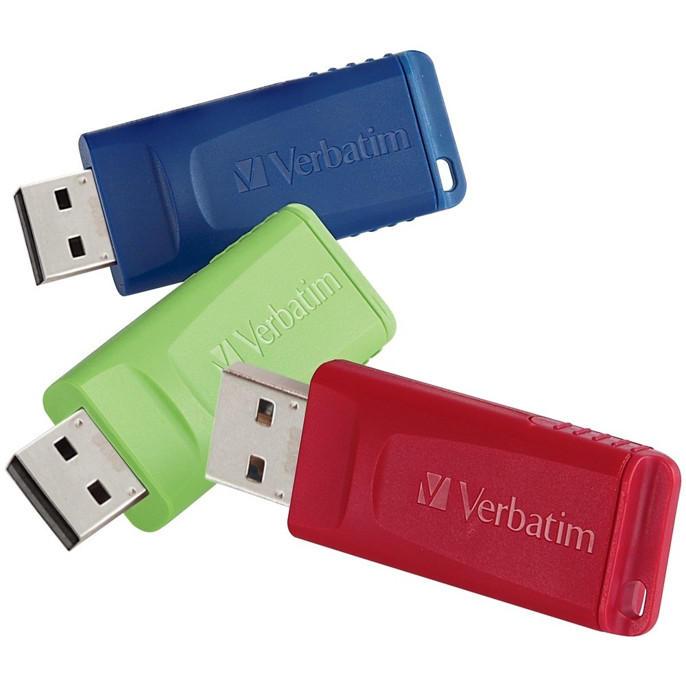 Verbatim Americas Llc 98703 Store 'N' Go Usb Flash Drive 8Gb Red Green Blue 3Pk