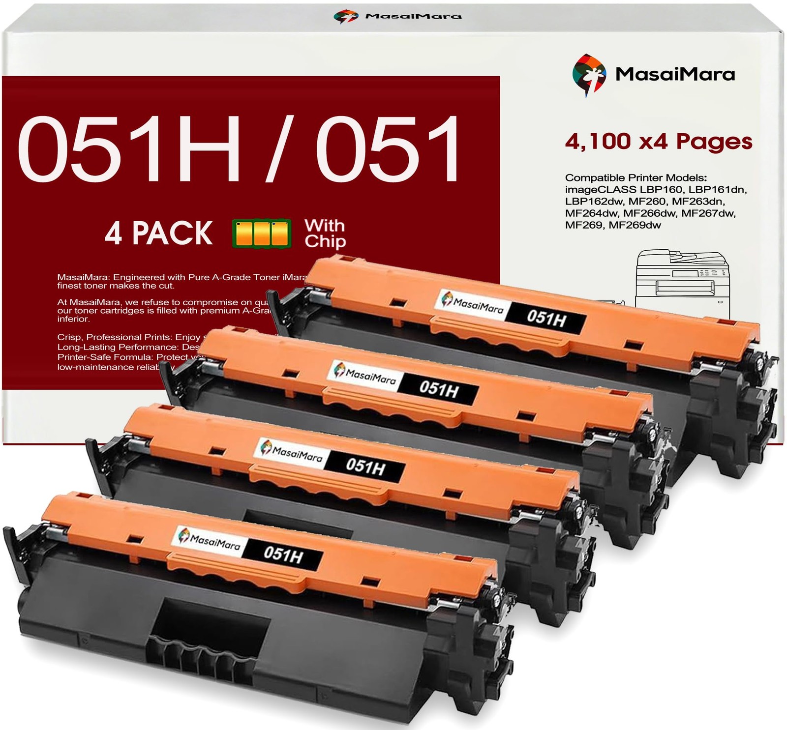 051H 051 H CRG051H CRG-051H CRG-051 CRG51 High Yield Black Toner Cartridges