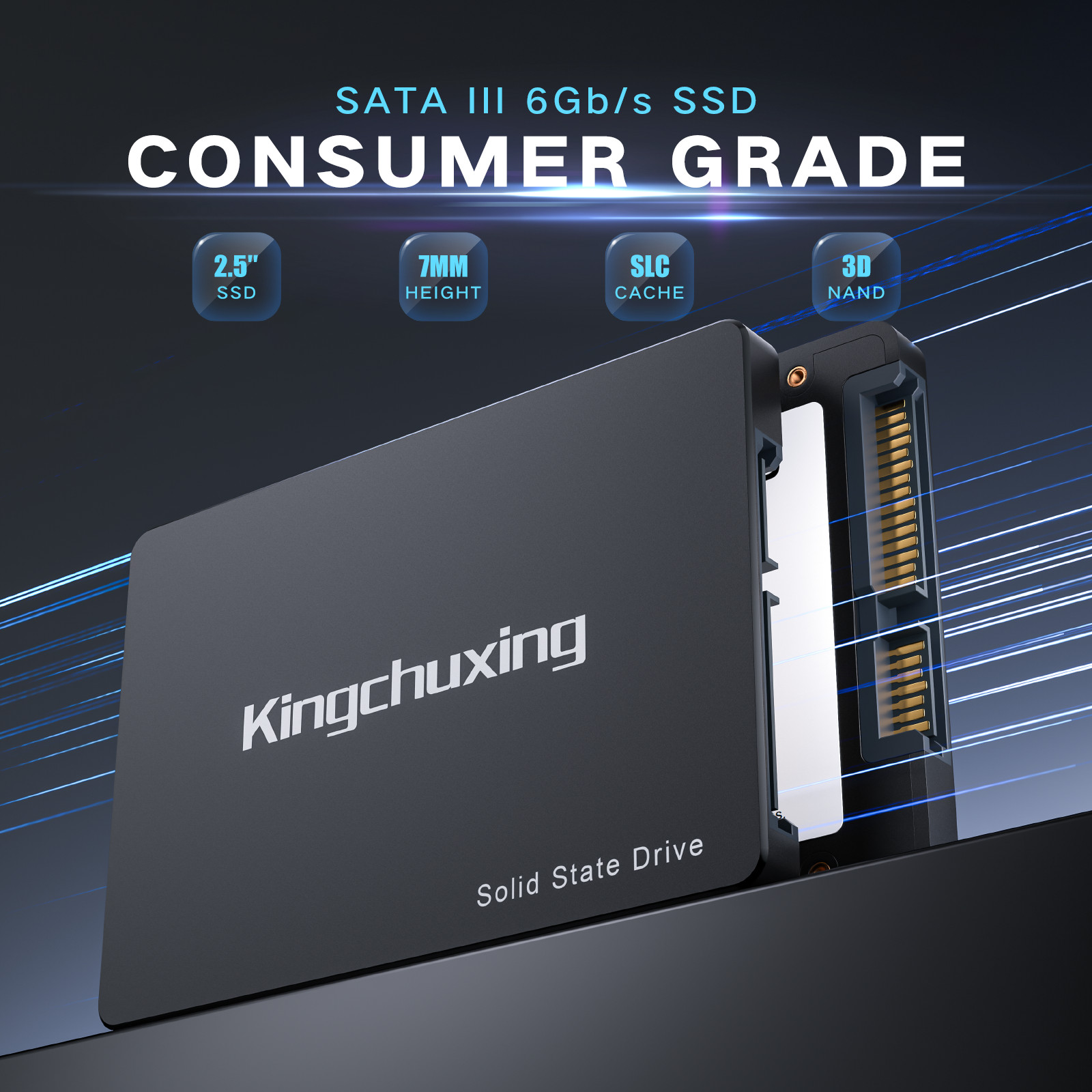Kingchuxing 128GB SATA III SSD 2.5''  Internal Solid State Drive 530MB/s PC