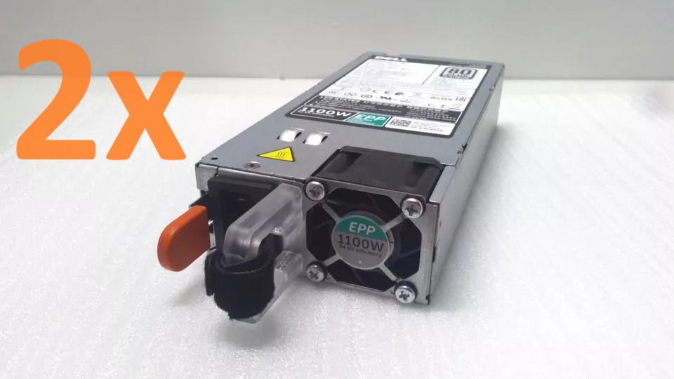 Lot of 2 - Dell 1100w EPP Power Supply for R740 80 Plus CMPGM L1100E-S0 Y26KX