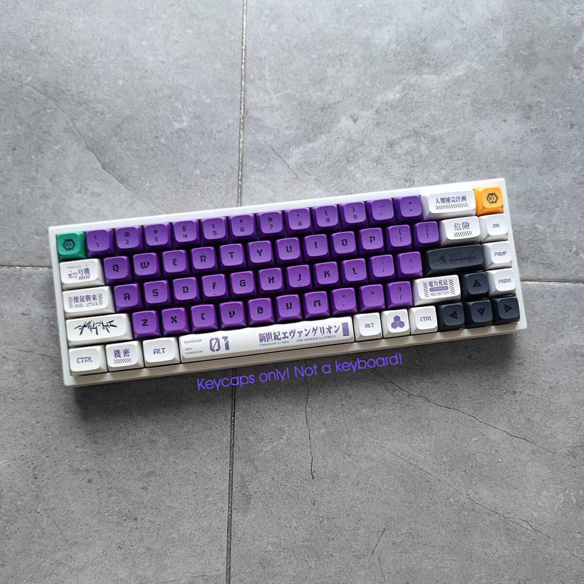 NEW EVA01 NEON GENESIS EVANGELION Keycap Set PBT XDA for MX Mechanical Keyboards